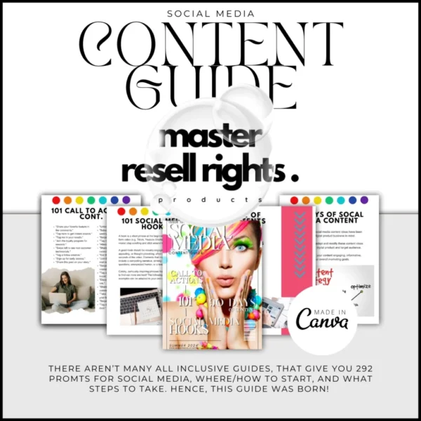 Social Media Content Guide eBook with Master Resell Rights