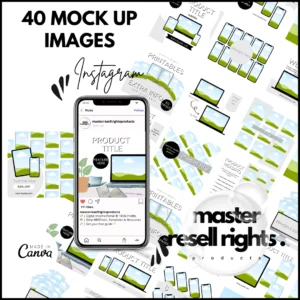 40 Mock Up Instagram Templates with Master Resell Rights