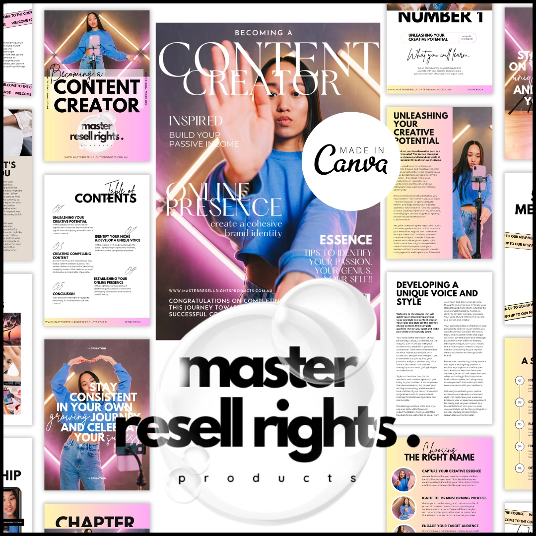 Becoming A Content Creator Guide with Master Resell Rights