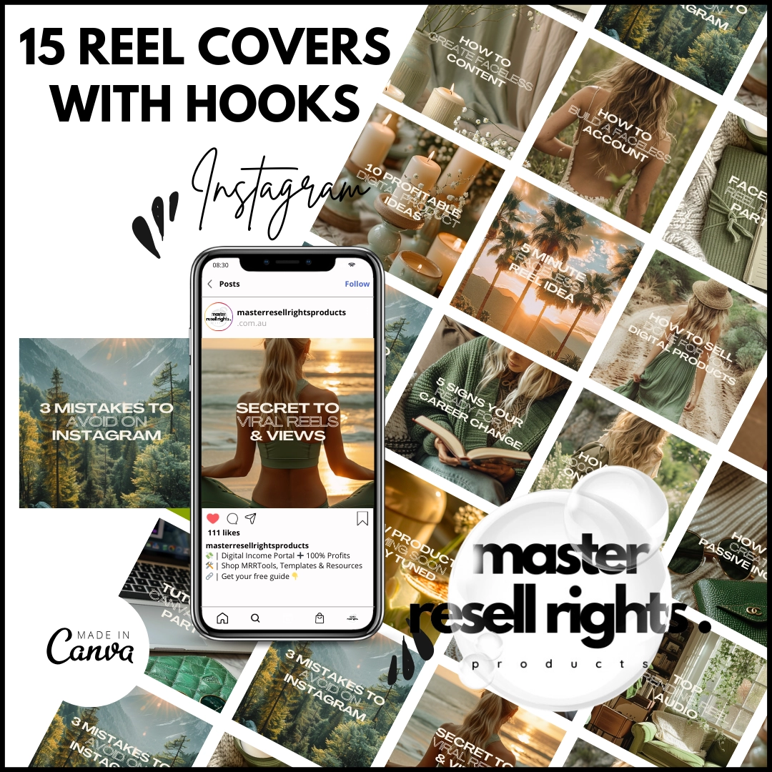 15 Nature Theme Reel Covers with Master Resell Rights