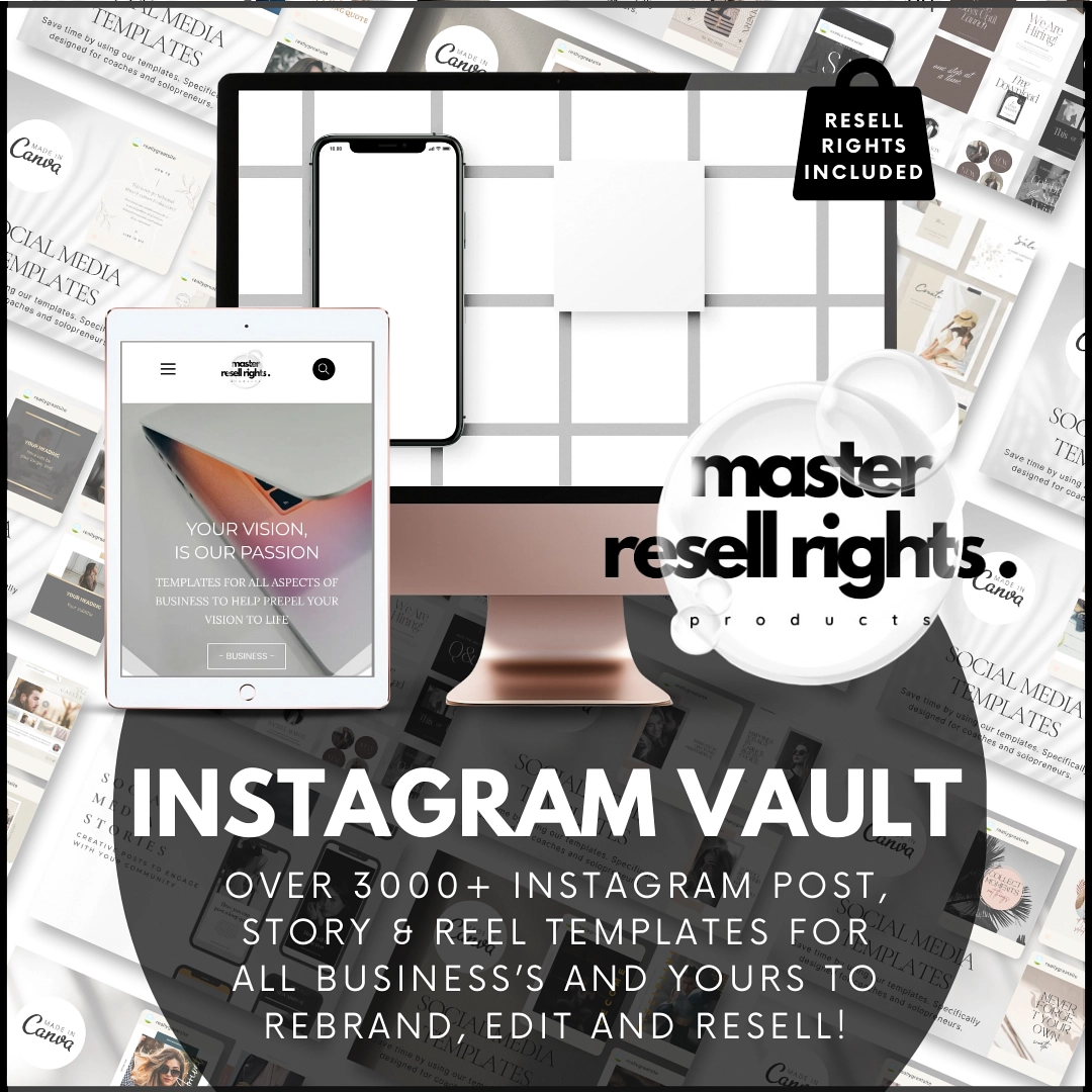 3000+ Instagram Vault with Master Resell Rights