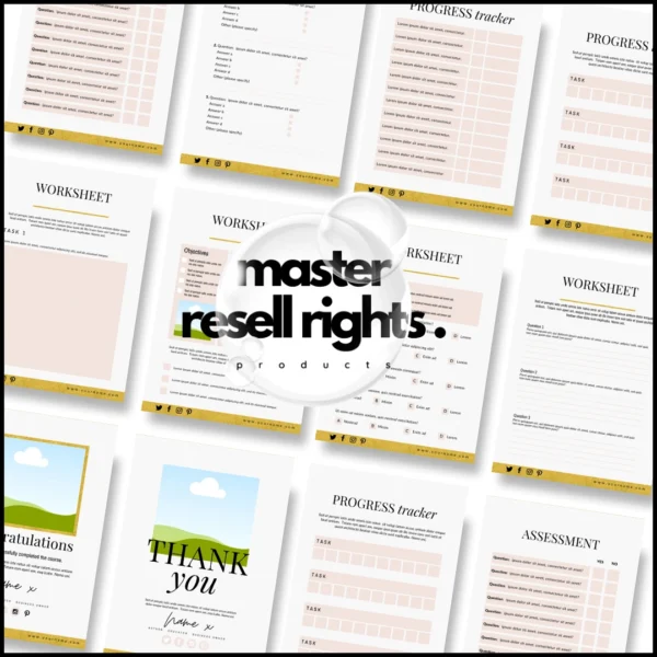 50 Page Golden Theme Course Creator eBook Template with Master Resell Rights