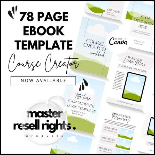 78 Page Course Creator eBook Template with Master Resell Rights