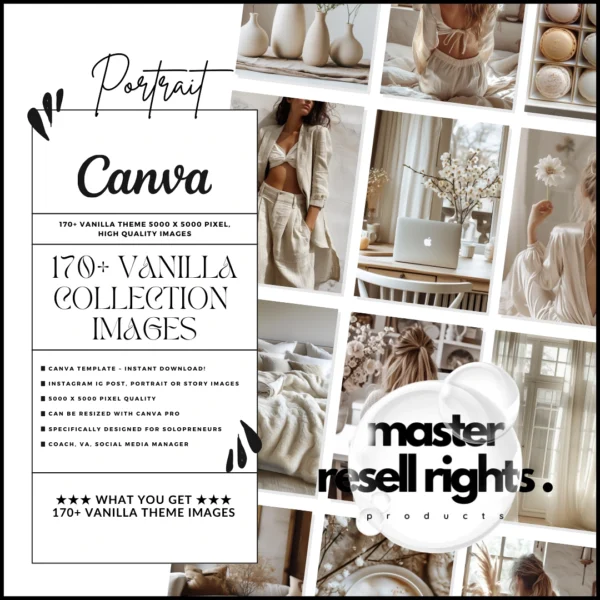 170+ Faceless Vanilla Collection Images with Master Resell Rights