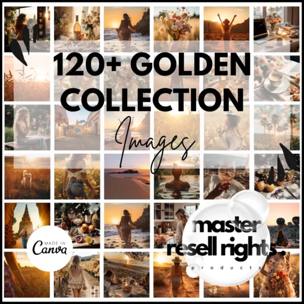 120+ Faceless Golden Collection Images with Master Resell Rights