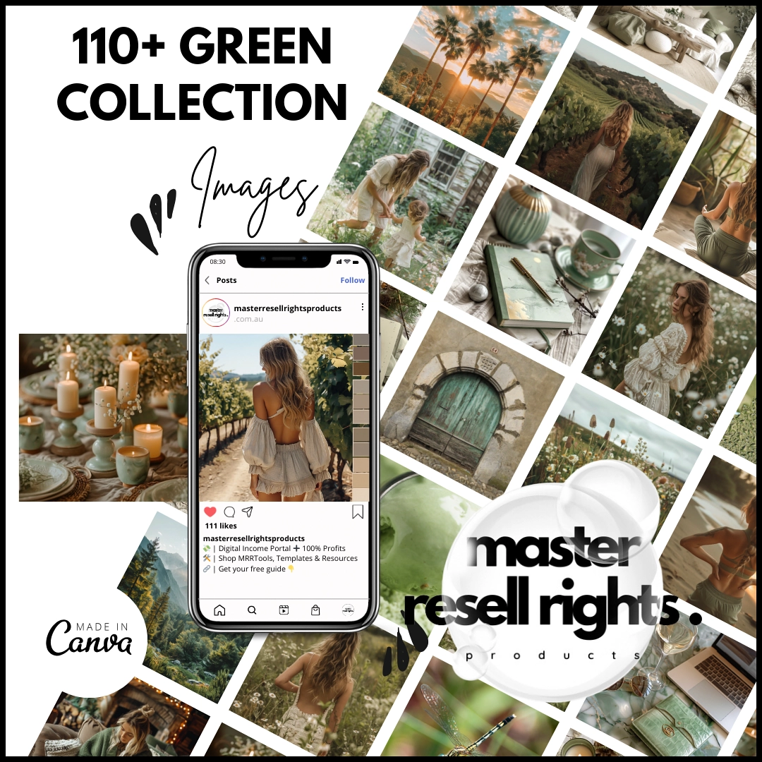 110+ Faceless Green Collection Images with Master Resell Rights