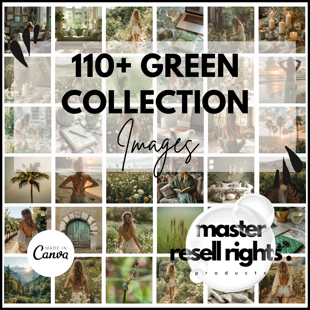 110+ Faceless Green Collection Images with Master Resell Rights