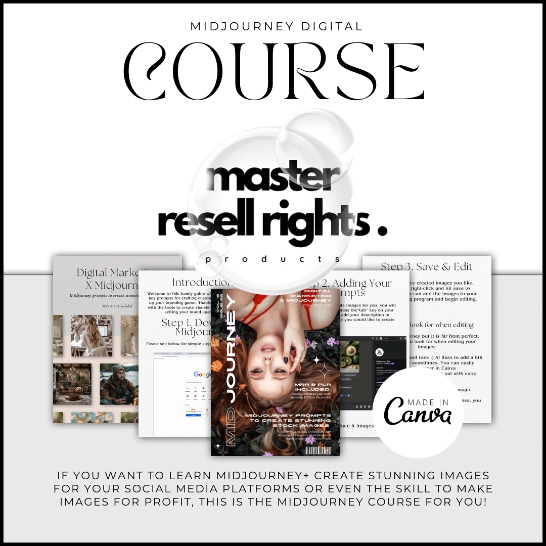 Midjourney Digital Crash Course with Master Resell Rights