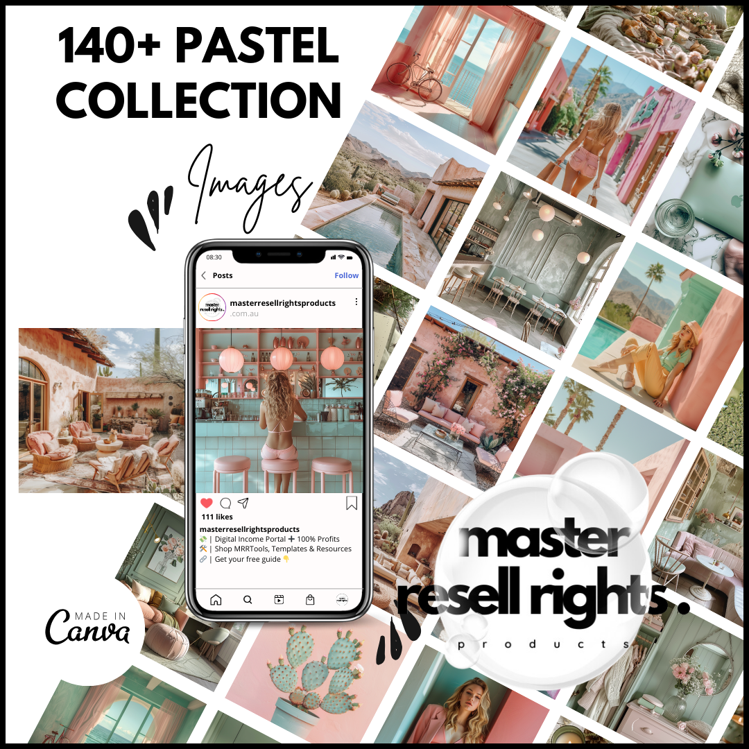 140+ Faceless Pastel Collection Images with Master Resell Rights