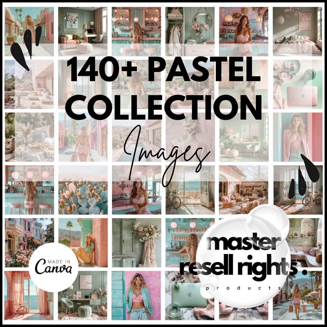 140+ Faceless Pastel Collection Images with Master Resell Rights