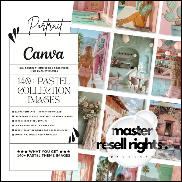 140+ Faceless Pastel Collection Images with Master Resell Rights
